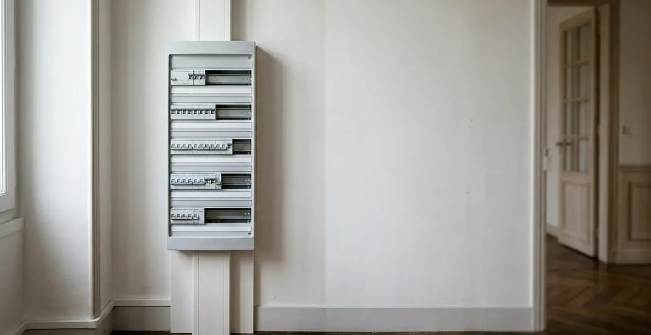 Tableau électrique moderne conforme aux normes françaises avec modules de protection
