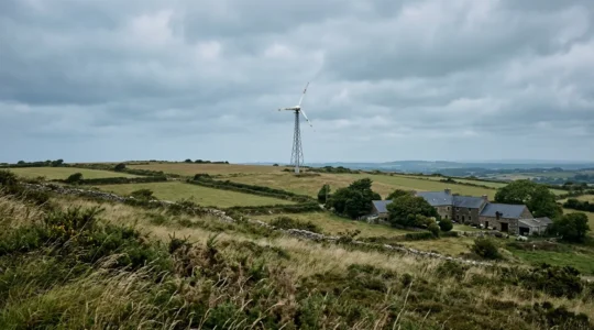 Décision énergétique face à une éolienne domestique sur terrain rural français