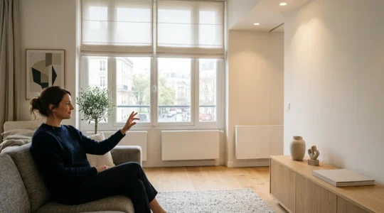 Gestion intelligente d'une maison connectée avec commande d'éclairage, volets et chauffage